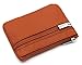 DKER Genuine Leather Card Case Wallet / Coin Change Purse with Key Ring - Brown