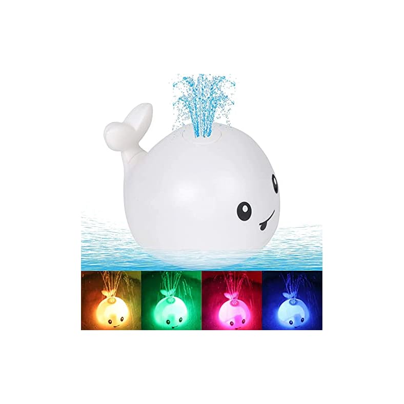 Leipal Baby Bath Toys for Kids Toddlers Pool Toys Light Up Whale Spray Bath Toy Sprinkler Bathtub Toys for Toddlers
