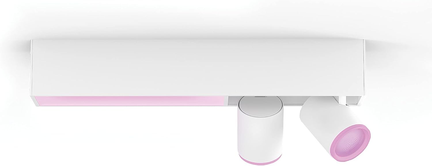 Philips Hue White & Color Ambiance Centris 2er Spot, dimmbar, 16 Mio. Farben, steuerbar via App, kompatibel mit Amazon Alexa, weiß, neue Generation 2
