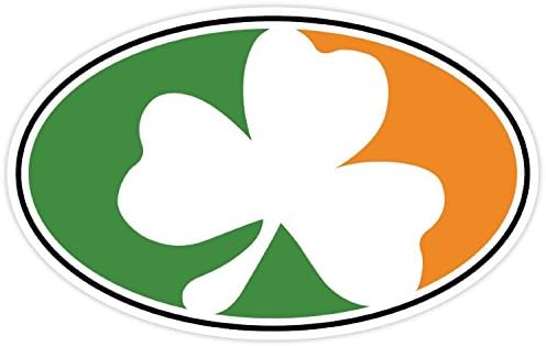 STICKER KING -Irish Flag Clover St. Patrick's Day6 Inch (6") Vinyl Sticker Decal - Ideal For use on Cars, Walls, Doors, Laptops, Cell Phones, Glass Windows or Any Other Smooth Surface
