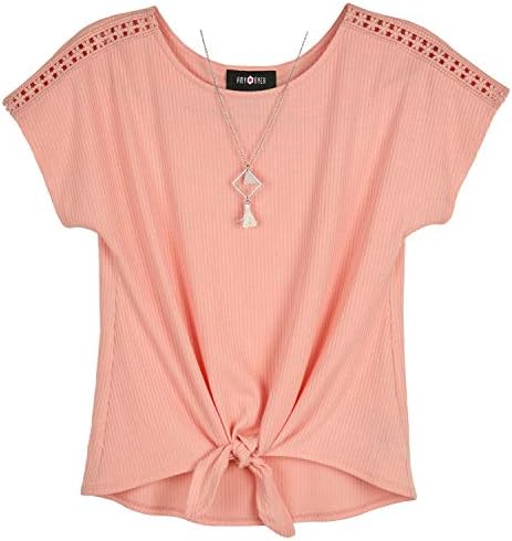Amy Byer Lady’s Quick Sleeve Tie-front High Shirt