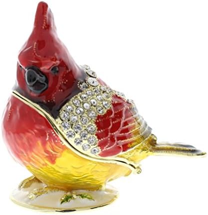 Cardinal Box Jeweled Swarovski Crystal Trinket Box