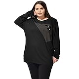 uxcell Allegra K Ladies Plus Size Contrast Color Batwing Tunic Shirt