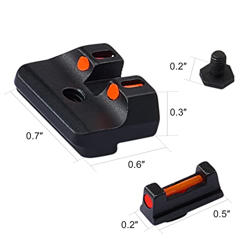 PINTY Night Sight, Glow in The Dark Gun Sights, Front and Rear Fiber