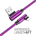 Boost Chargers 3-Pack 6FT Charging Cable Nylon Braided 90 Degree Fast Charging USB Power Charge & Sync Cord Compatible with iPhone XR XS MAX X iPhone 8 8Plus 7 Plus 6S 6S Plus 6 5 SE- Purple
