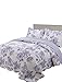 vivinna home textile Quilt King Size Sets -3pcs Include 2 Pillow Shams Patchwork Bedspread Blanket (King:106
