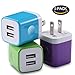 USB Wall Charger, LOOGGO Universal Dual USB 2.1AMP Wall Charger Plug Power Adapter Charger Block Cube for iPhone X/8/7/6 Plus, iPad, Samsung Galaxy S5/S6/S7 Edge, LG, ZTE, Motorola (3-Pack)