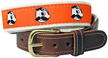 Natty Boh Premium Orange Leather Tab Belt