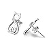 YFN 925 Sterling Silver Polished Cute Animal Pet Cat Puppy Stud Earrings (Heart Cat Earring)