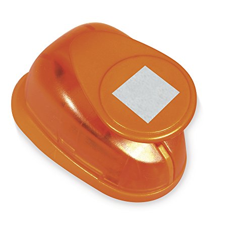 RAYHER Decorative Hole Punch Square 1,8x1,8 cm, 1 Inch, Ideal for Paper/Card Up to 200 g/m², Plastic, Orange, 1,8x1,8cm- 1 Zoll