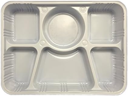 Quality Disposable Plastic Plates With 6 Compartments By Ekarro Pack of 25 Plates