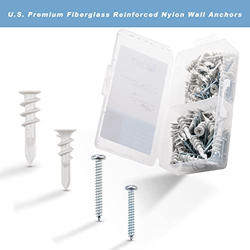 USA Stock Self Drilling Plastic Drywall Anchors and Screws Kit 100