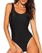 Funnygirl Women's Sexy Retro One Piece Swimsuit High Cut Backless Beach Swimwear Bathing Suit Black X-Large