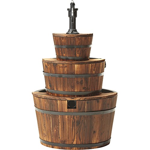 Kotulas 3-Tier Wooden Water Fountain with Pump