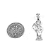 .925 Sterling Silver Nuestra Señora de la Santa Muerte Our Lady of the Holy Death Catholic Pendant Necklace - Choice of Chain Length or Charm Only