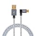 CableCreation [2-Pack] 3.2 feet Right Angle Micro USB 2.0 Braided Cable, 90 Degree Vertical Right USB 2.0 A Male to Micro USB Male with Aluminium Case,1 Meter, Space Gray primary
