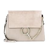 Actlure Genuine Leather Crossbody Shoulder Purse Chain Link Faye Bag (Grey-M)