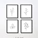 Unframed Botanical Leaf Wall Art Tropical Leaves Canvas Picture Modern Artwork，Set Of 4 Plant Print（8