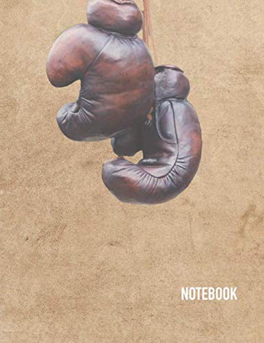 Notebook: Boxing Gloves Theme Cover Journal Cahier Large: 8.5 x 11 100 Lined Pages Notebook for Notes, Ideas, Sketches, Observations