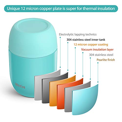 Thermobehälter für Essen 450ml, 710ml Thermobecher Essen Edelstahl Warmhaltebehälter mit Löffel Essensbehälter Speisegefäà Edelstahl für Suppen, Babybrei Warmhaltebox – Bild 7