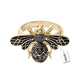 SENFAI New European And American Jewelry Retro Drip Flashing Bee Ring Women Fashion Accessories