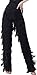 JS CHOW Women's Tassels Ballroom Latin Tango Salsa Practice Performance Dance Pants Black(S)