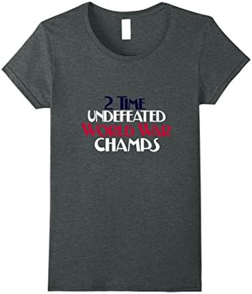 Womens 2 Time Undefeated World War Champs T-shirts XL Dark Heather