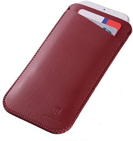 PROTECLE iPhone 5/5S/5SE case – mLeather Pouch Sleeve with a Card Slot (Full Grain Surface &amp; Claret)