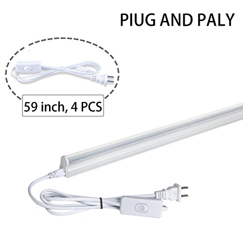 Barrina UV LED BlackLight bar 9w 2ft T5 Integrated Bulb Black Light Fixture For Blacklight Poster and Party Fun Atmosphere with Built-in ON/OFF Switch (4-pack)
