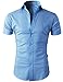 H2H Mens Fashion Casual Slim Fit Button Down Short Sleeve Shirts Of Various Colors