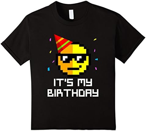 Kids Cool It's My Birthday Fun Emoticon Celebration T-shirt 10 Black