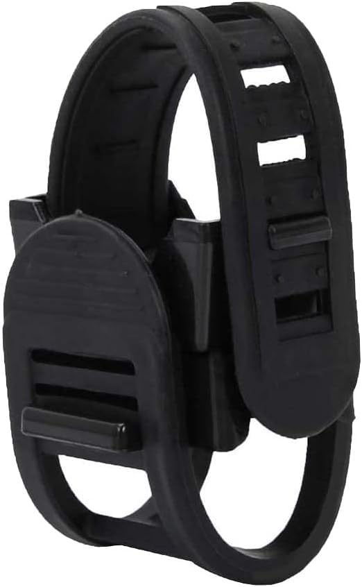 DPWOUM 1Pc Black Bicycle Light Holder Handlebar Clamp Handlebar Mount Bicycle Handlebar Universal LED Torch Clip Universal Holder for Torch 360° Rotatable More Visibility Protection，Cycling