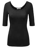 JJ Perfection Women's Basic 3/4 Sleeve Scoopneck T-Shirt