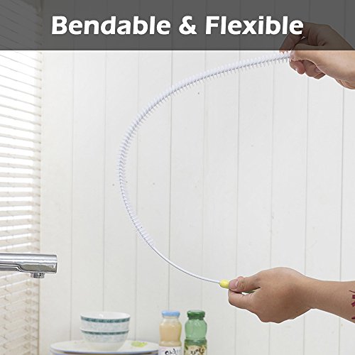 SENHAI 2 rioolafvoerborstel, 71 cm, met 1 afvoerslangvijzels, buigbare afvoerontlasting haarvanger klompverwijderaar… - Afbeelding 5