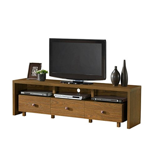Modern Style Up To 70" TV Stand With 3-Drawer Cabinet, Walnut