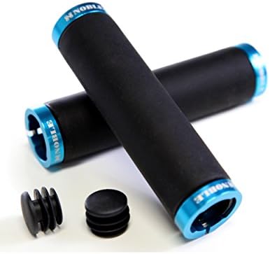 Dual Locking Lock On Silicone Bike Handlebar Grips - Ideal for a mountain bike, BMX bike, or everyday bicycle - Provides superior comfort and grip on the handlebars (Blue)