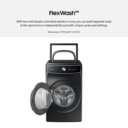 SAMSUNG 6.0 Cu Ft. Smart Dial Front Load Washer, Wash 2 Loads in 1