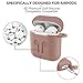 AirPods Case, Rockindeer 9 in 1 AirPods Accessories Set Protective Silicone Cover Skin Compatible Apple AirPods Charging Case with Watch Band Holder/Ear Hook/Keychain/Strap/Carrying Box (Brown)thumb 1