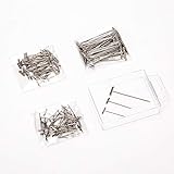 AIEX 150 Pieces Stainless Steel T-Pins Set, 2 inch, 1 inch, 1-1/4 inch, Metal T Shaped Pins Bulk for Wigs,Sewing,Blocking and Knitting