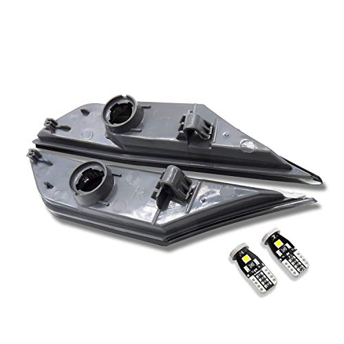 AutoJoy Club JDM Smoked Lens White Full LED Bulb Front Side Marker Light Kit Fit 2016-2020 10th Honda Civic, Powered by 90-SMD LED, Replace OEM Sidemarker Lamps