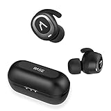 Base Jump True Wireless Earbuds Headphones: 32+ Hours, Bluetooth 5, Sport Small Fit, Charging Case. Deep Bass Sound Headset, Noise Canceling Earphones for Android Samsung & iPhone (Black)