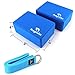 Yoga Blocks (2 PC) and Strap Set – 9″x6″x4″ EVA Foam Bricks Plus (8ft) Stretching Belt with Metal D-Ring Provides Stability Balance, Support and Deepen Poses (Blue)thumb 1
