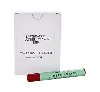 Mutual Industries 16100-79 Lumber Marking Crayons, Water Resistant, 4 1/2" x 1/2", Red (Pack of 12)