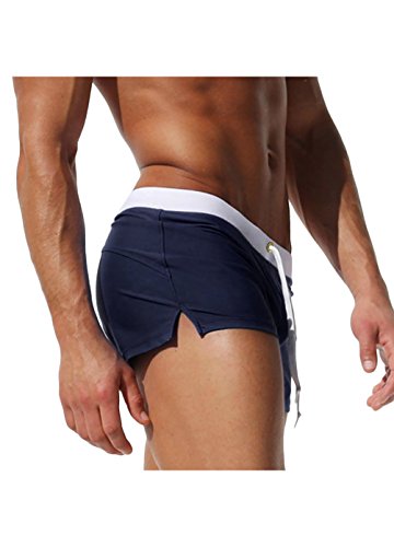 OUO Herren Badehose Badeshorts Schwimmhose Wassersport Kurze Hose Navy-L – Bild 3