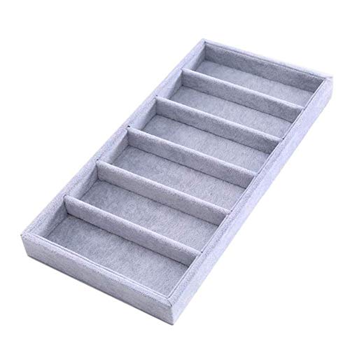6/12 Grid Velvet Glasses Display Case Sunglasses Organizer Box Eyeglasses Eyewear Storage Case Eye Glasses Holder Container Sunglasses Storage Rack Stand Jewelry Watches Sunglass Show Tray (6 Grid)