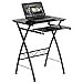 Flash Furniture Norris Black Tempered Glass Computer Desk with Pull-Out Keyboard Tray