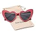 GIFIORE Heart Sunglasses Vintage Retro Oversized Cat Eye Heart Shaped Sun Glasses (Red Frame)