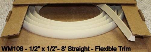 Flexible Moulding - Flexible Quarter Round Moulding - WM108 - 1/2" X 1/2" - 8' Length - Flexible Trim