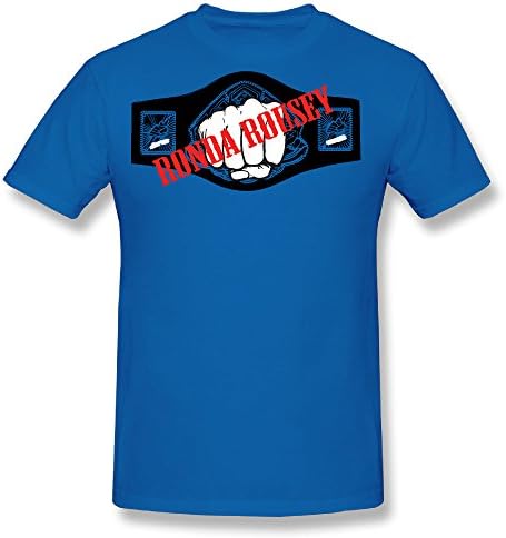 Men's Ronda Belt 100% Cotton O Neck Short Sleeve T-Shirt RoyalBlue Size S