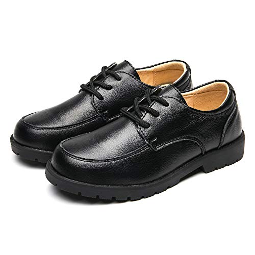 ALPHELIGANCE Kids Boys Dress Oxford Shoes(Toddler/Little Kids/Big Kids) (13 M US Little Kid, Loafer Black-1)